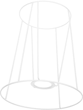 Lampenschirmgestell aus Eisen mit E27 Sockel für Selbstgemacht und Café | Weiß, Modern und Dekorativ, Stabiler Rahmen, Leicht zu Montieren, für Tischlampe und Hängeleuchte
