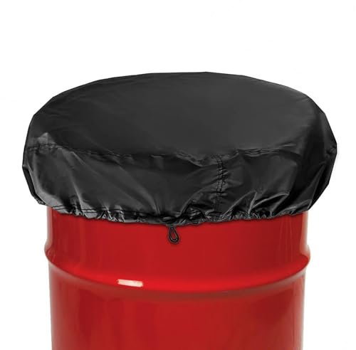 Copertura per il coperchio del barile della pioggia, protezione impermeabile in tessuto Oxford, antipolvere, per bidoni della spazzatura, barili da giardino e collettori di pioggia, per uso esterno