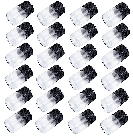 MUCKLILY 30 pièces Flacons Verre avec Bouchons Étanches Bouteilles de Voyage pour Huiles Essentielles et Cosmétiques Pratiques et Rechargeables