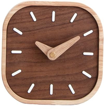 DXEHSEUY Orologio da tavolo in legno silenzioso da appendere alla parete per piano di lavoro camino ufficio