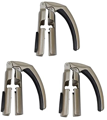 Janasiba Lot de 3 tire-bouchons pour bouteilles de champagne et de vin mousseux