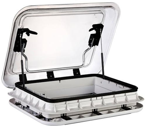 Tettuccio apribile per camper, grande roulotte, finestra da tetto per camper, botola per finestra da tetto per camper, 500/700/800 x 500 mm, apertura universale per camper e roulotte. 700x500mm