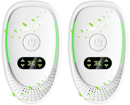 2 Pack Air Purifier for Bedroom, Plug-In Negative Ion Air Purifier, Portable Quiet Ioniser, Quiet Odour Remover for Bedroom, Kitchen, Toilets, Pets