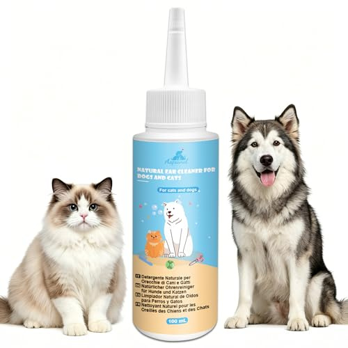 Aspand - Nettoyant Oreilles Chien et Chat - Formulé avec Propolis, Ferments de Lactobacillus - Soulage Les Rougeurs - Apaise Les Démangeaisons - Gouttes d'oreilles Naturelles pour Chiens - 100 ML