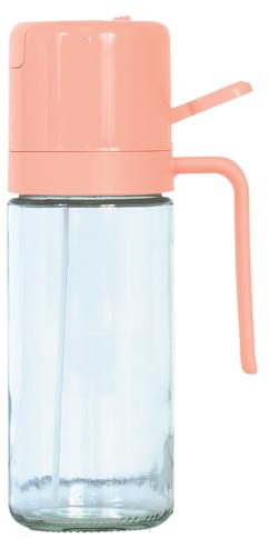 Glad 2 in 1 Oil Dispenser, 18.6oz/550ml - Olive Oil Sprayer for Cooking, Pouring Salad Dressing, and Grilling - Kitchen Gadget with Refillable Glass Bottle, Handle, and Mist or Pour Options - Rust