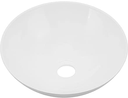 Yctze Lavandino Rotondo Moderno per Bagno, e Yacht - 327,6x129,1 Mm, Elegante Lavabo da Appoggio Bianco con Resistenza a Macchie e Graffi, Facile da Pulire, Ideale per l'uso in Toilette