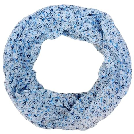 Jeamis Blommor siden loop gradient vår rund halsduk unisex sommar höst lätt halsduk stola silke blomma kamomill, 26F blå, 160 x 48 cm