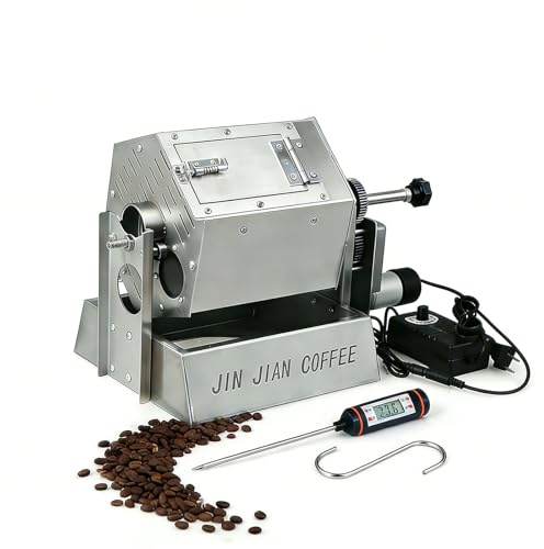 Tostador Profesional De Granos De Café, Tostador Eléctrico De Granos De Café Tipo Tambor De 3.4l Con Termómetro, Horno De Granos De Café A Gas Para Café, Tienda O Uso Doméstico
