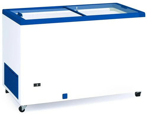 MBH -Arcón congelador profesional 130 cm y 390 litros con puertas correderas de cristal. Congelador horizontal industrial de bar, restaurante y hostelería.