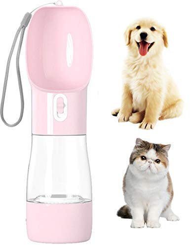 PJDDP Bouteille d'eau Chien pour La Marche, Biberons Et Nourriture pour Chien Voyage Portable, Pet Fontaine d'eau Tasse d'eau, Étanche en Plein Air Animaux Feeder Distributeur d'eau pour Chiens,Rose
