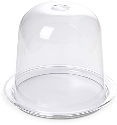 Omada Design Porta Panettone, Pandoro, Dolci, Torte, Vassoio Antigraffio da 25 cm (interno), Campana Alta, Made in Italy, Linea Trendy, Trasparente