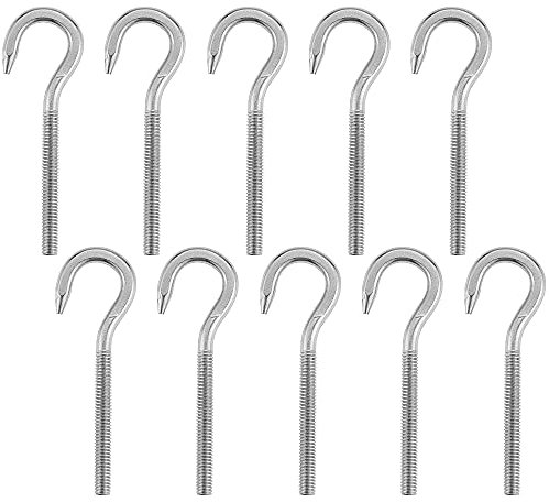 Generic D6FI 10 Pcs 304 Edelstahl Schraubhaken, M4 Hakenschraube, Schraube Bolzen Haken für Outdoor Indoor Hängen Zubehör, Acrylic