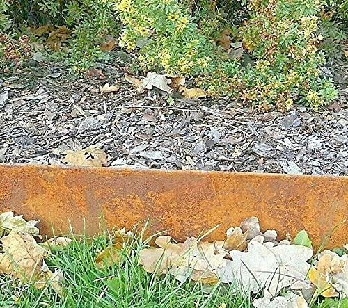 10 Stück Rasenkante Edelrost 14 cm hoch dünn 1 Meter Stücke