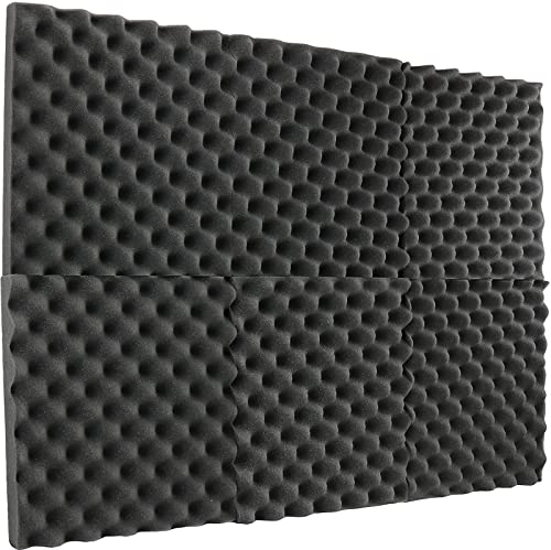 STCK Premium Noppenschaumstoff,akustikschaumstoff 30x30x2cm,Schall dämmung,Dämmung,hochdichtem Akustikschaumstoff Platten für Podcasts,Aufnahmestudios,Büros (Farbe : Schwarz, Quantity : 24)