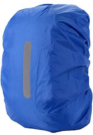 HYCOPROT Funda Impermeable para Mochila con Banda Reflectante, 8-80L Reflectante Protector de Lluvia, Funda Lluvia para Mochilas para Senderismo, Camping, Turismo, Ciclismo (XS (10-17L), Azul)