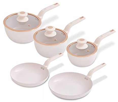 Cavaletto - Juego de utensilios de cocina (5 unidades), color rosa