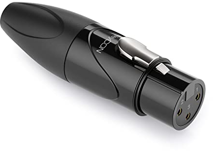 deleyCON 1 Stück XLR Audio Adapter - Konfektionierbar, Buchse auf Roh Anschluss - für XLR Kabel und Geräte Wie Lautsprecher, Mikrofon, Mischpult, Musikinstrument, Tonstudio