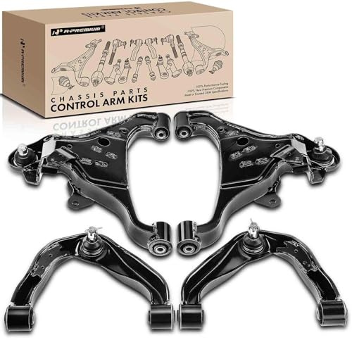 A-Premium Set of 4, Front Upper & Lower Control Arm Kit, with Ball Joint & Bushing, Compatible with Nissan Frontier 2005-2018, Pathfinder 2005-2012, Xterra 2005-2015