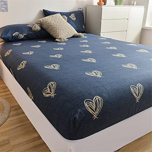 Chickwin Elastic Lenzuolo sotto Coprimaterasso per Letto Singolo Doppio, Moda Stampa Traspirante in Microfibr Lenzuolo profondità 25cm - Matrimoniale, Piazza e Mezza (120x200 cm,Grigio Scuro)