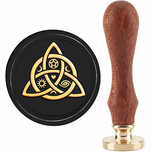 craspire Sert Knot Wachssiegelstempel Siegelstempel Kupfersiegel Auge Sonnenstern Symbol 30 mm Retro Abnehmbarer Messingstempelkopf Mit Holzgriff Für Umschläge Hochzeit Weihnachtseinladungen