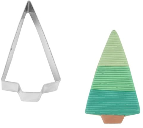 R&M Christmas Triangle Tree Cookie Cutter, 4”, Stainless Steel