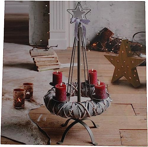 Luna24 simply great ideas... LED Leinwandbild Adventskranz beleuchtet Deko Weihnachten Bild 45x45x1,5 cmm