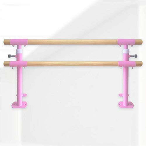 Ballettstange, Doppel-Ballettstange, klappbare Fitness-Gymnastik-Dehnungsstange, Bodentyp-Heimtanzstange, höhenverstellbar (Farbe: Rosa, Größe: 1 m) (Rosa 1,5 m) (Rosa 1 m)