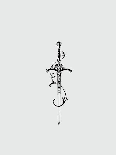 Medieval Sword Juice Plant Ink Waterproof Semi-Permanent And Long-Lasting 2 Weeks Temporary Tattoo Stickers For Men And Women Finger Chest Arm Back