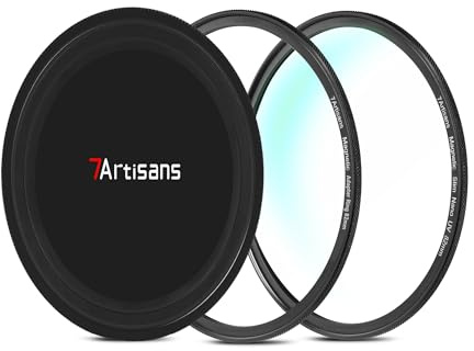 7artisans Filtro Nano Magnético Filtro UV ND Reducción de luz Filtro/Filtro de polarización CPL/Filtro de gradiente GND/Mist Negra 1/4 Filtro de fotografía de Retrato(77mm MRCUV)