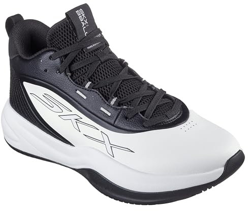 Skechers Men's Basketball Skx League Sneaker, Weiß/Schwarz, 48.5 EU