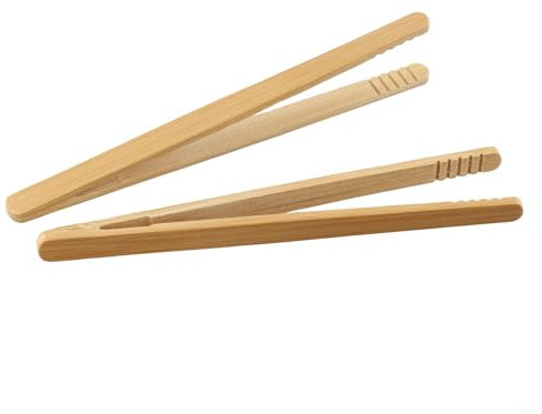 Salatzange aus Holz für Lebensmittel, Toast, praktische Brotaufhebung, 2 Stück