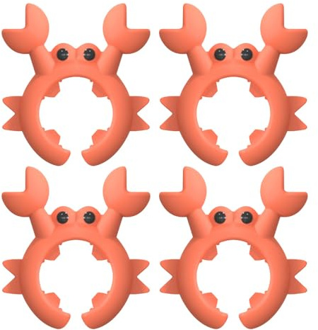 MiOYOOW Lot de 4/6 Support de Spatule en Silicone, Repose Ustensiles Antidérapant de Cuisine Crabe, Support de Spatule, Mini Porte Couvercle Casserole, Ustensiles de Cuisine Anti-brûlure