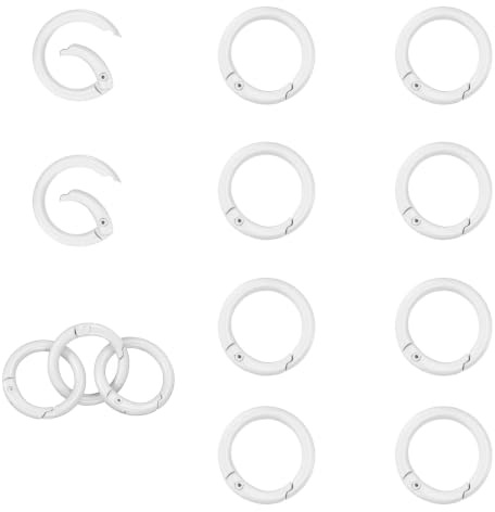 PATIKIL Metal Spring O Rings, 60Pcs Zinc Alloy Snap Buckle Clasp O Rings Spring Keyring Buckles Snap Keychain Trigger Clip for Keychain Bag