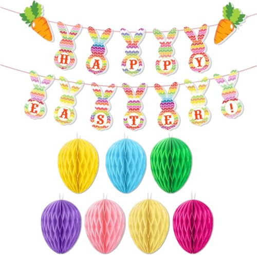 Ostereier zum Aufhängen - Ostereier Deko Ostereier Papier Wabenbälle Wabeneier Ostern Bunte Wabenbälle als Osterdeko für den Perfekten Frühlingsschmuck