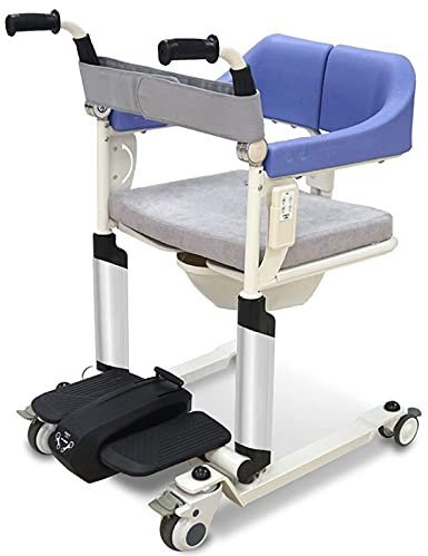 Patientenlifter, tragbar und faltbar, höhenverstellbarer Duschstuhl, multifunktionaler elektrischer Patiententransferlift für ältere Menschen und Behinderte (mechanische Version) (erweiterte Version)