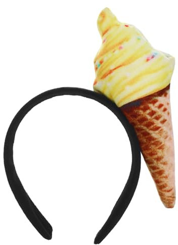 FRCOLOR Eiscreme Haarband in Eistütenform Weiches Kegelstirnband für Erwachsene und Kinder Haarreif zum Make Up und Gesichtwaschen Geeignet für Karneval und Partys