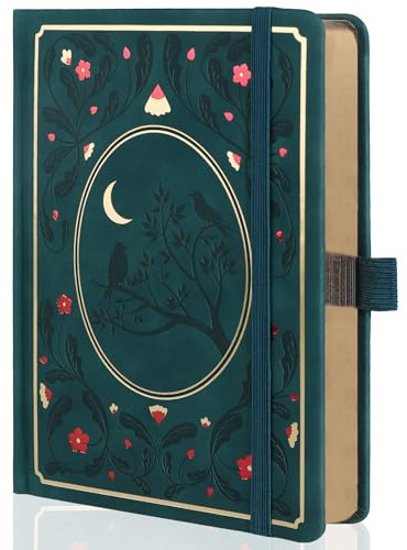 TIEFOSSI Cuadernos de puntos, cuadernos de puntos de tapa dura tamaño A5 para mujeres que escriben, papel grueso de 160 g/m², 190 páginas numeradas, para organizar la agenda