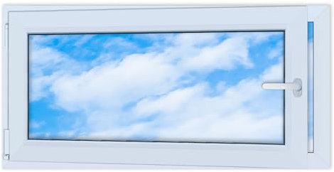 LORAC | Finestra in PVC bianca, 1200x600mm, DIN Sinistra, inclinabile e apribile, doppio vetro, a risparmio energetico – Finestra con certificato CE per cantina e appartamento