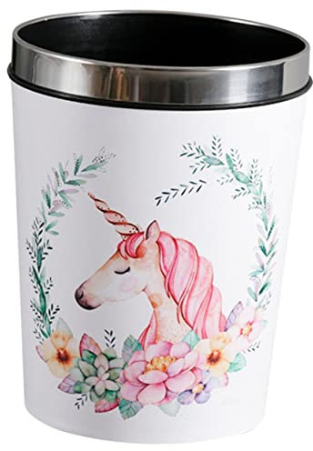 Holibanna Unicorn Trash Can Wastebasket for Bathroom Kitchen Home Cartoon Design for Dorm Bedroom Trash Basket for Office Use