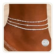 ZHESHY Gold/Silber Fußkettchen Für Damen Silber 925 Layered Fussketten Für Frauen Mit Herz Tennis CZ Anhänger Verstellbare Stapelbare Wasserfester Handmade Fußkette Sommer Strand Schmuck Set Geschenk