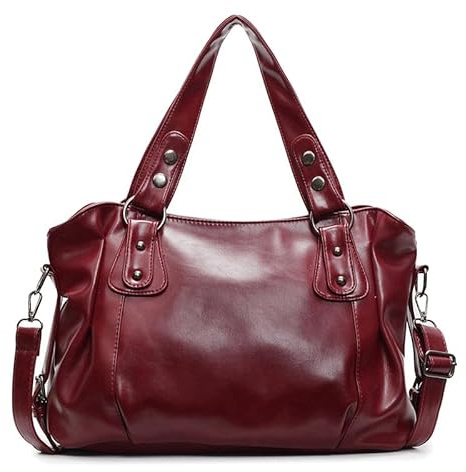 Coolives Damenhandtasche Schultergurt Tasche Damen Hobo Handtasche Schultertasche Shopper aus PU-Leder Damentasche Umhängetasche Taschen Henkeltasche für Frauen Mutter Rot