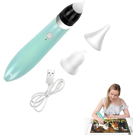 Lápiz eléctrico inalámbrico para pintura de diamante - Con tecnología de recogida de vacío y 3 modos de aspiración - Diseño en forma de pera, batería compacta, ideal para trabajos de mesa, creatividad