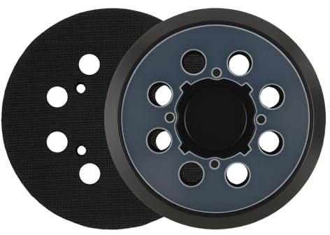 2Pcs 5 Inch Sander Pad with 8 Dust Holes and 4 Screw Holes, High-Density Soft Rubber Sanding Pads Compatible with 5 Random Orbital Sanders, Durable Replacement Disc Base