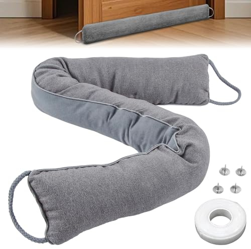 shallyong Zugluftstopper für Türen, 93 cm Zugluftstopper, Türdichtung Unten, Zugluftstopper Haustür, Zugstopper vor Zug und Lärm für Tür unten Luftdichtung Isolierung und Schallschutz