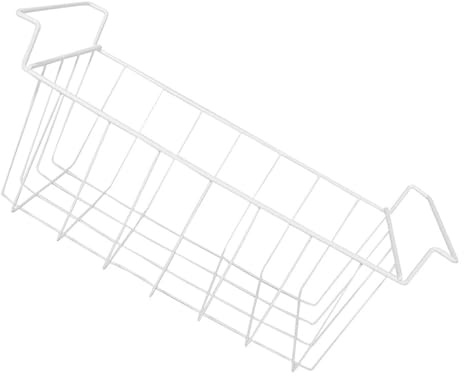 Chest Freezer Organizer Bin, White Iron Multilevel Hanging Basket | 14.9 X 8.6x7.8, Layered Design, Universal Fit for Food and Meat Storage in Homes or Food Service