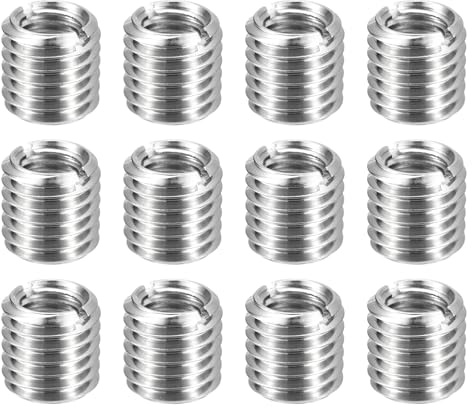 QUARKZMAN 12pcs Insertos Para Reparación Rosca M14x2 Macho A M10x1.5 Hembra | 15mm L, Tuercas Reductoras De Acero Inoxidable Manguitos Autoperforantes Accesorios