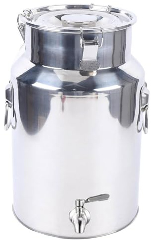 aliooila Seau Alimentaire 5l Inox,Bidon À Lait Inox Bidon Hermétique-seau De Cuisine Avec Couvercle-seau De Rangement Pour Le Riz, La Farine, Les Céréales,Capacity-18L
