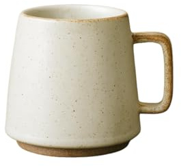 BALTHŌ - Taza desayuno ceramica Té y Café (330ml). Estilo japones, rustico y vintage, capacidad 330ml / 11oz. Apto lavavajillas (Blanco Arena)