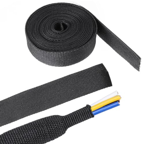 Tsudoku 2 in 1 Heat Shrink Braided Sleeving Fabric Tubing-Fitting for Irregular Shape Hose/Cable Wire 1/2(12mm)