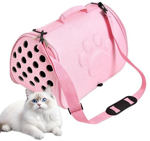 Katzentransportbox für große Katzen und Welpen, Katzenbox Hundetasche Faltbare Transportbox Katze Hunde Atmungsaktiv Komfortabel Hundetransportbox für Reisen, Auto, Tierarzt